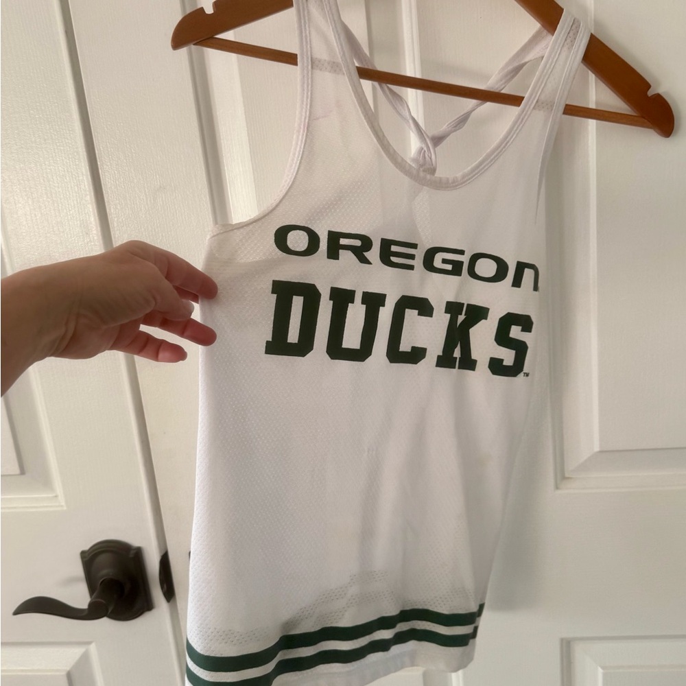 Oregon Ducks White Basketball Jersey Tank Top